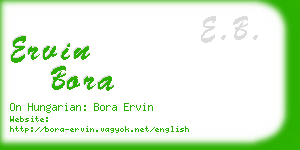 ervin bora business card